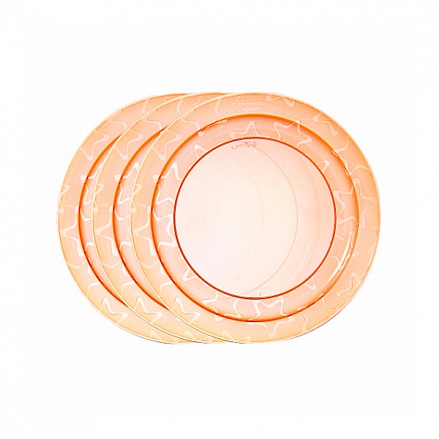 Набор плоских тарелочек для начала кормления, 3 шт., цвет – оранжевый 